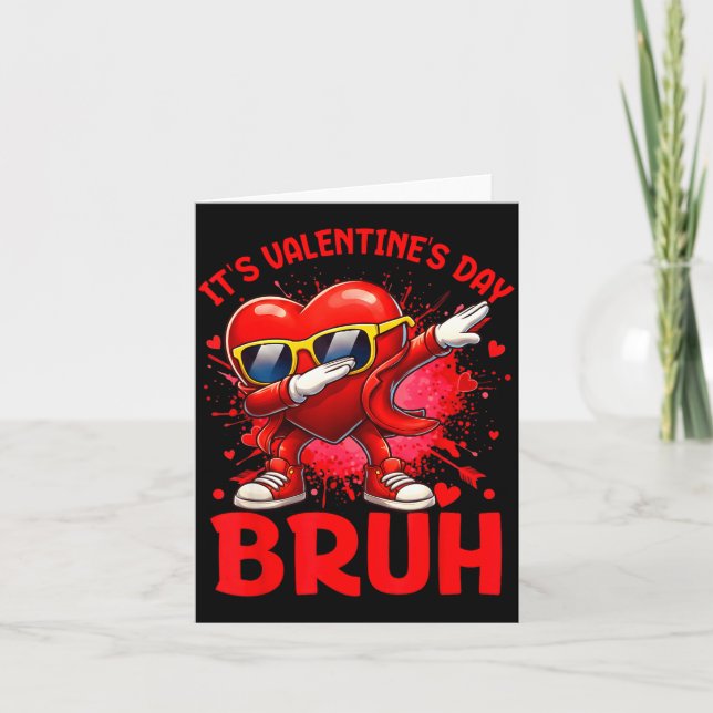 Tarjeta Bruh Valentines Day Boys Kids Funny Heart Valentin (Anverso)