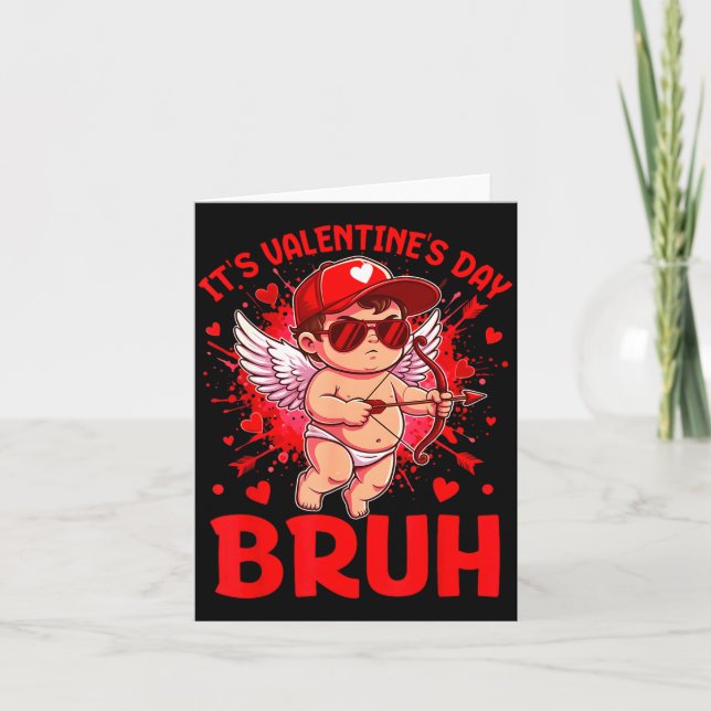 Tarjeta Bruh Valentines Day Boys Kids Funny Heart Valentin (Anverso)