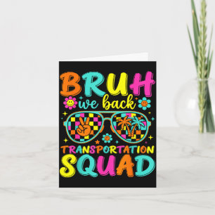 Tarjeta Bruh vuelve equipo de transporte divertido de vuel