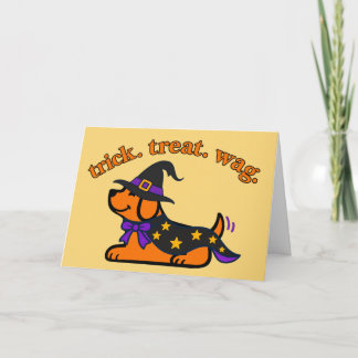 Tarjeta Bruja Cachorro Amante Perros Halloween