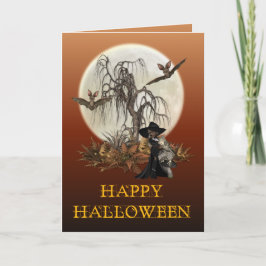 Tarjeta Bruja de Halloween