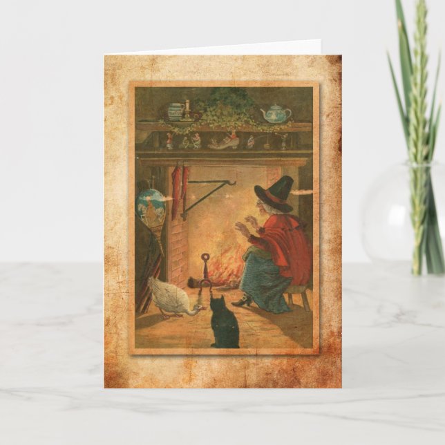 Tarjeta Bruja de Halloween (Anverso)