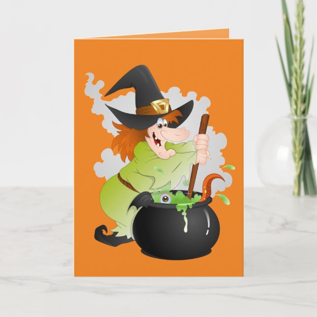 Tarjeta Bruja de Halloween (Anverso)