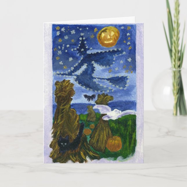 Tarjeta Bruja de Halloween (Anverso)