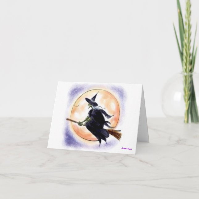 Tarjeta Bruja de Halloween (Anverso)