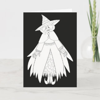 Tarjeta Bruja de Halloween Adorable
