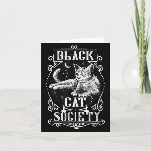 Tarjeta Bruja de Halloween Temporada Felina Gato Negro Vin