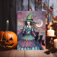 Bruja de Halloween y Gatos Negros Molly Harrison