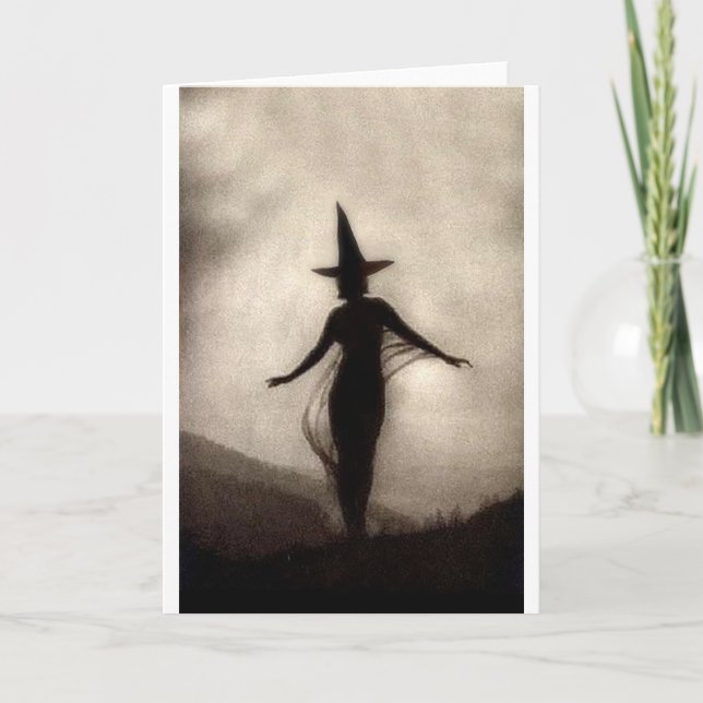 Tarjeta Bruja de la sombra del vintage (Anverso)