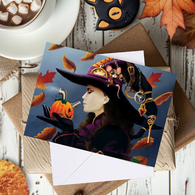 Tarjeta Bruja de Otoño Steampunk Sombrero de Relojería de  (Subido por el creador)