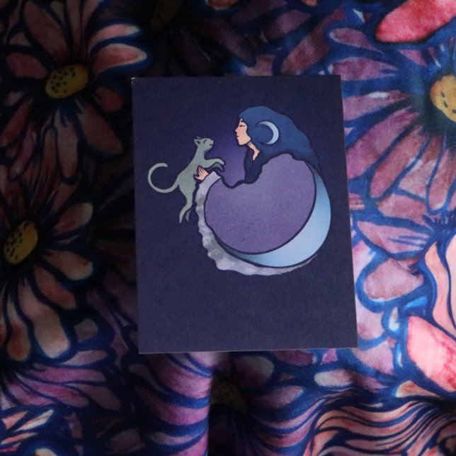 Tarjeta Bruja del gato de la diosa de la luna (Subido por el creador)