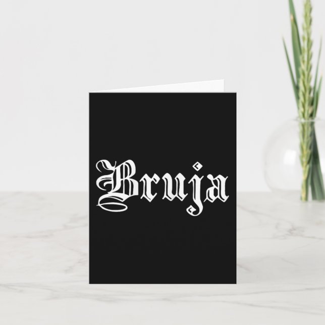 Tarjeta Bruja Dia de Muertos Bruja Mexicana Halloween Latí (Anverso)
