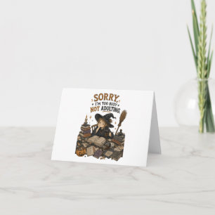 Tarjeta Bruja Divertida No Siendo Adulta Ilustración de Ha