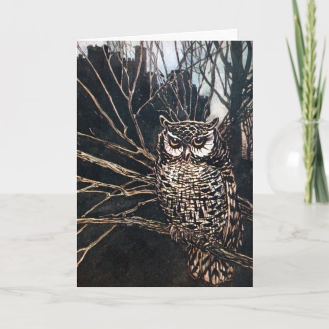 Tarjeta Bruja en forma de búho (Anverso)