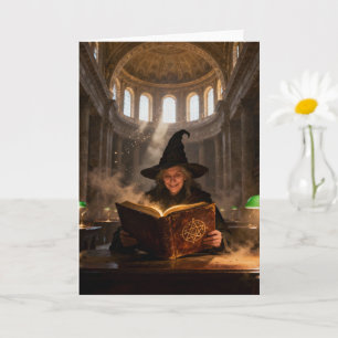 Tarjeta Bruja en la Biblioteca En Blanco Para Todas las Oc