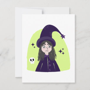 Tarjeta Bruja Encantadora Enfadada Adorable