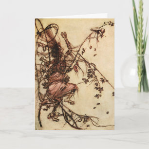 Tarjeta Bruja enredada en espinas por Arthur Rackham