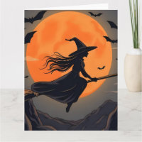 Bruja Espeluznante Escoba Voladora Luna Llena Nara
