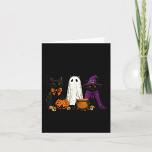 Tarjeta Bruja Espeluznante Gato Negro Calabaza de Hallowee