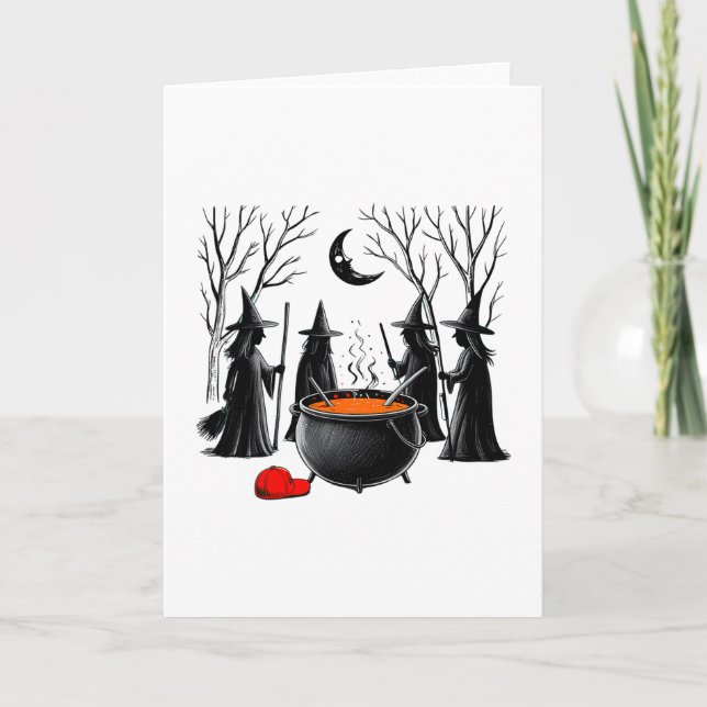 Tarjeta Bruja espeluznante Halloween  (Anverso)