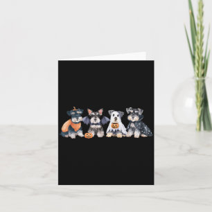 Tarjeta Bruja Fantasma Adorable Schnauzer Miniatura Hallow