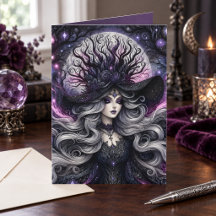 Bruja Gótica Celestial Fantasía Luna Púrpura