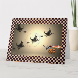 Tarjeta Bruja Halloween del vintage de NYC
