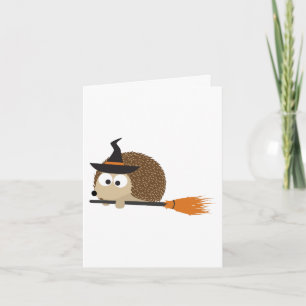 Tarjeta Bruja Hedgehog. ¡Feliz Halloween!