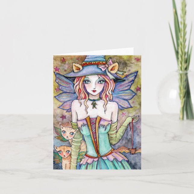 Tarjeta Bruja Kitty Cat Bat * Caminantes nocturnos * Tarje (Anverso)