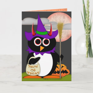 Tarjeta Bruja malvada del pingüino