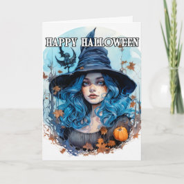 Tarjeta Bruja otoñal | Feliz Halloween