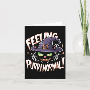 Tarjeta Bruja paranormal sintiendo amor por gatos negros