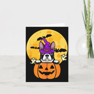 Tarjeta Bruja Perro Boston Terrier Negro Amante Halloween