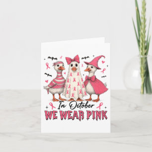 Tarjeta Bruja Rosa De Ganso En Octubre Usamos Calabaza