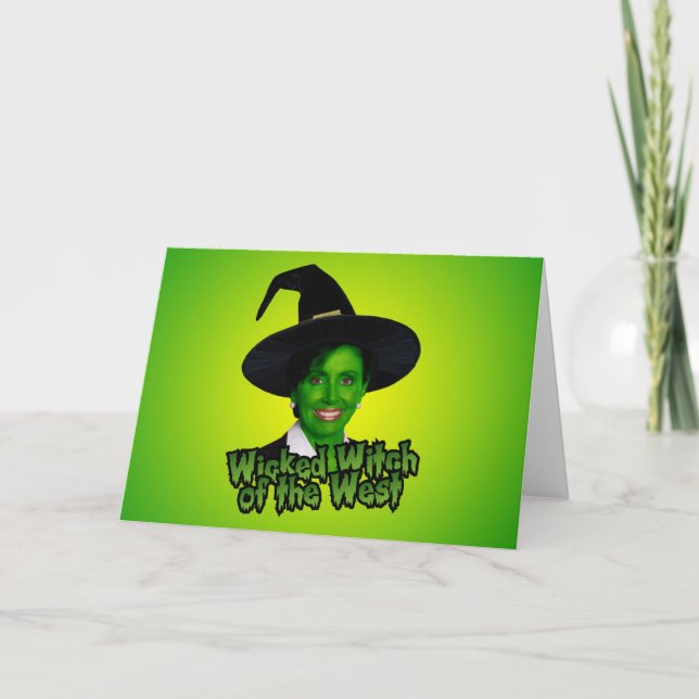 Tarjeta Bruja traviesa de Nancy Pelosi del oeste (Anverso)