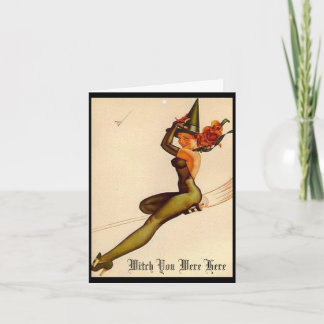 Tarjeta Bruja Vintage, Bruja.