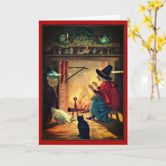 Tarjeta Bruja Vintage de Halloween por Warm Hearth Card