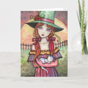 Tarjeta Bruja y carta de gato de Harvest Moonrise