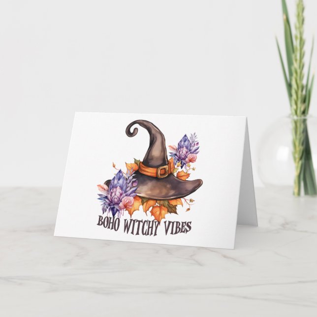 Tarjeta Brujas Boho Vibes Halloween  (Anverso)