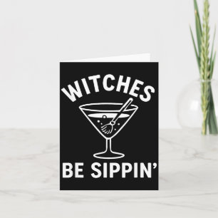 Tarjeta Brujas Están Beber Divertido Bruja Espeluznante Di