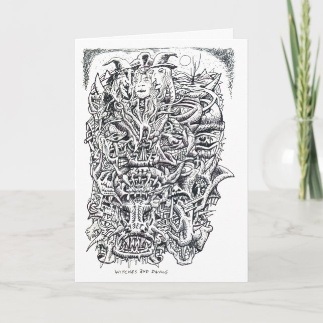 Tarjeta Brujas y Diablos, por Brian Benson  (Anverso)