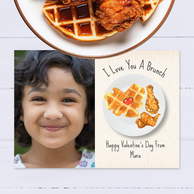 Tarjeta Brunch Pun Waffle Classroom Valentine Foto (Subido por el creador)