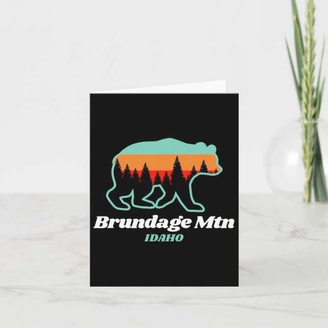 Tarjeta Brundage Mountain Idaho Skowboard Bear (Anverso)