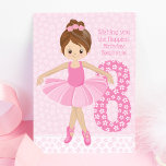 Tarjeta Brunette Ballerina Birthday<br><div class="desc">The age,  name and inner card message can be personalized to make the little dancer in your life feel even more special. Check out more of my personalized gifts and cards.</div>