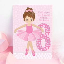 Tarjeta Brunette Ballerina Birthday