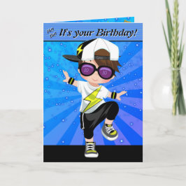 Tarjeta Brunette Boys Hip Hop Feliz cumpleaños