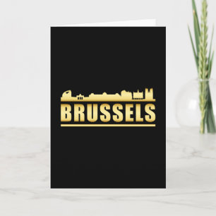 Tarjeta Bruselas Bélgica Ciudad Silueta Paisaje Urbano Reg