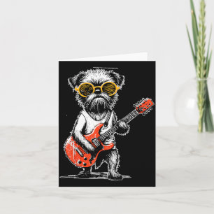 Tarjeta Bruselas Griffon Antiguo Tocando Guitarra Música R