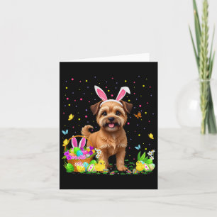 Tarjeta Bruselas Griffon Dog Easter Egt Hunt Bunny Ear Hap