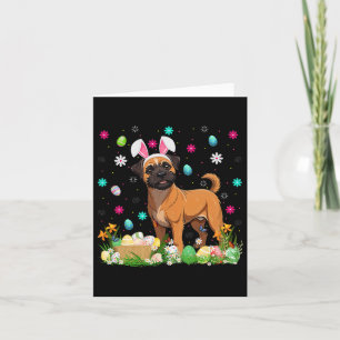 Tarjeta Bruselas Griffon Dog Easter Egt Hunt Bunny Ear Hap
